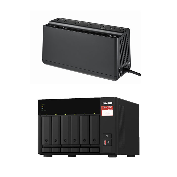 QNAP 威聯通 TS-673A-8G 6Bay NAS 網路儲存伺服器 贈 APC不斷電系統 650VA-BN650M1-TW