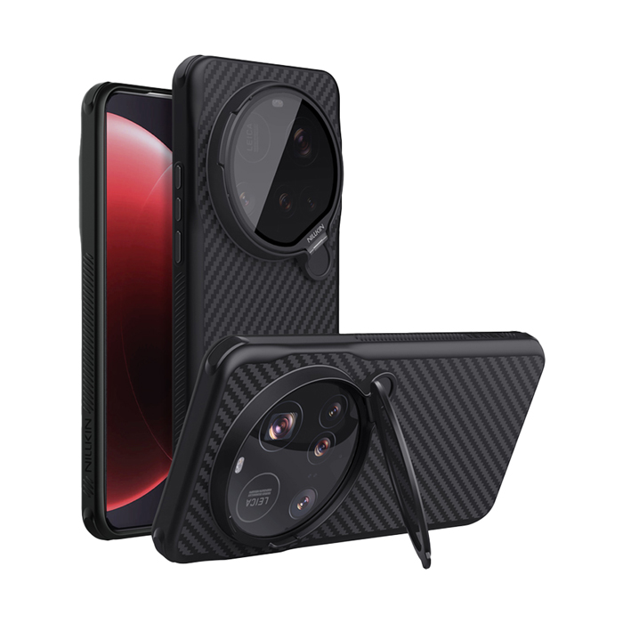 NILLKIN Xiaomi 小米 15 Ultra 5G 纖極碳纖維紋磁吸殼(透黑鏡蓋版) 手機殼 雙料殼 MagSafe