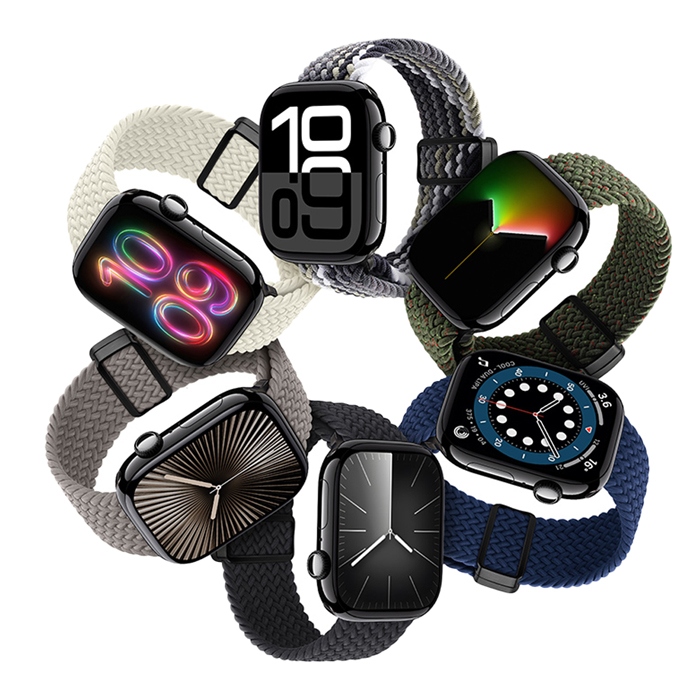 DUX DUCIS Apple Watch (42/44/45/46/49mm) 彈力磁吸扣編織錶帶 磁吸 長度自由調整