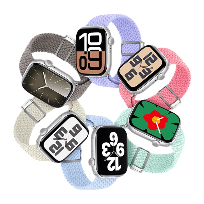 DUX DUCIS Apple Watch (38/40/41/42(十代)mm) 彈力磁吸扣編織錶帶 長度自由調整
