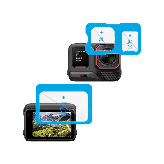 Imak Insta360 Ace Pro / Pro 2 鏡頭+螢幕玻璃貼(自帶定位版) 奈米吸附