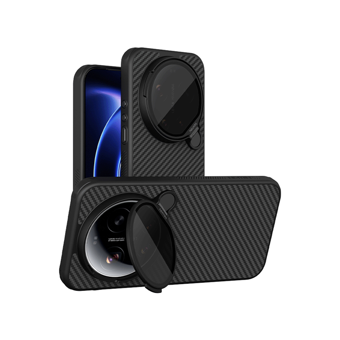 NILLKIN Xiaomi 小米 17 Ultra 5G 纖極碳纖維紋磁吸殼(透黑鏡蓋版) MagSafe