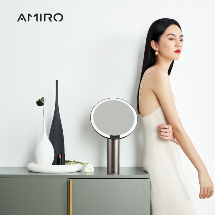 AMIRO Oath 自動感光 LED化妝鏡(國際精裝彩盒版)全新第三代-黛麗黑/雲貝白