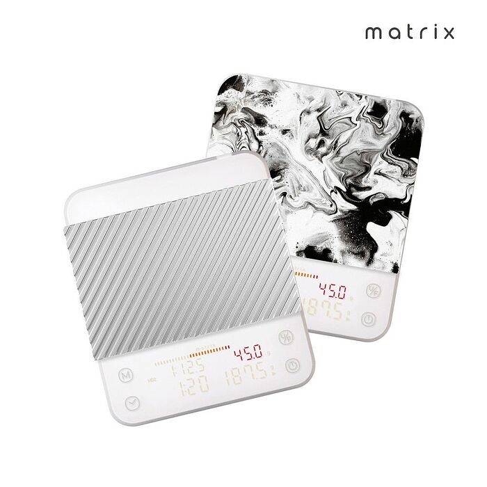 Matrix M2 Pro AI大師 義式手沖 LED四顯流速粉水比咖啡秤 白色