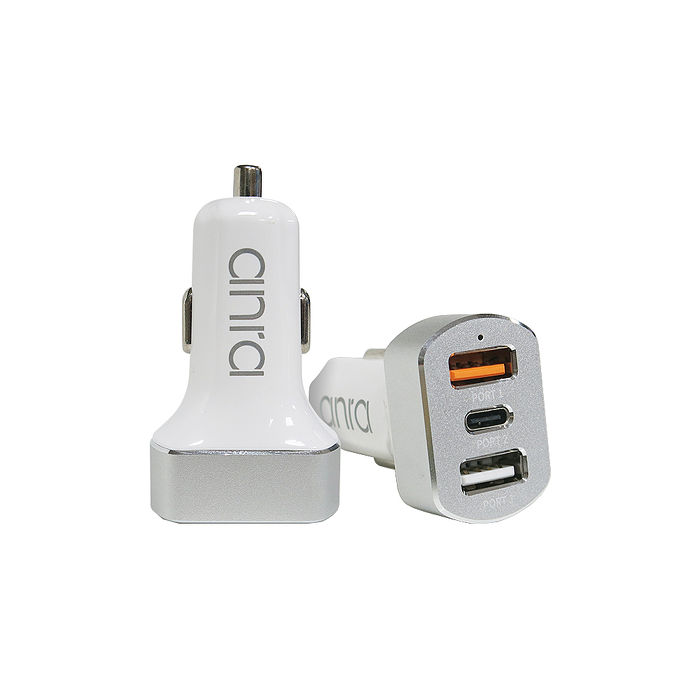 【anra】車充頭48W Type-C PD3.0/QC3.0閃充快充(2入組)iPHONE 蘋果安卓雙用車用充電器 台灣BSMI認證