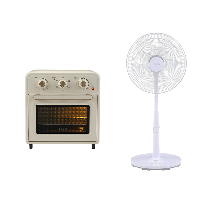 TECO東元 20L多功能氣炸烤箱+東元16吋DC扇(YB2023CB+XA1628BRD)