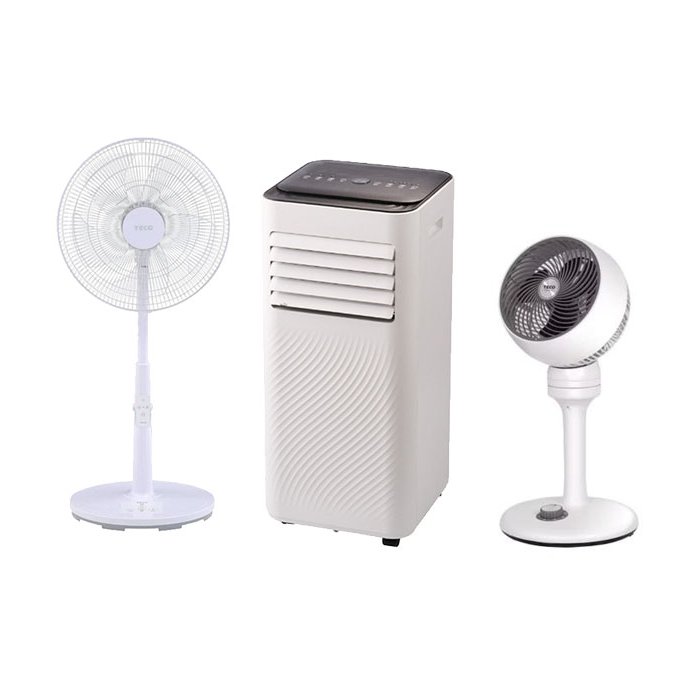 TECO 東元 10000BTU多功能冷暖型移動式空調+東元16吋DC扇+東元8吋循環扇(XYFMP-2808FH+XA1628BRD+XYFXA0701CA )