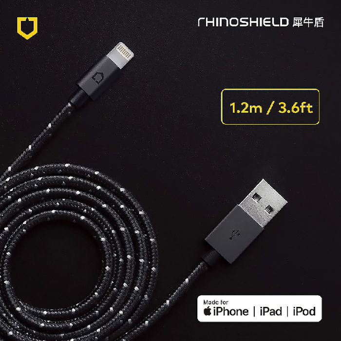 RHINOSHIELD 犀牛盾 Apple iPhone 編織充電線-Lightning to USB-1.2m