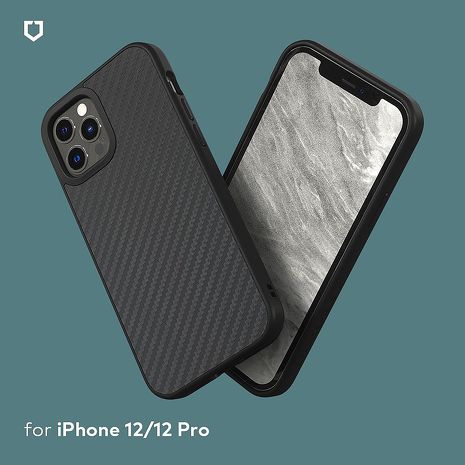 RhinoShield 犀牛盾 iPhone 12 mini/12/12 Pro/12 Pro Max Solidsuit 碳纖維紋路防摔背蓋手機保護殼 - 黑色