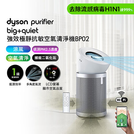 Dyson戴森 Purifier Big+Quiet 強效極靜抗敏空氣清淨機 BP02 白色及柔霧銀