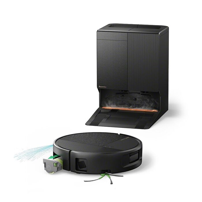 美國iRobot Roomba Plus 675 Combo AI高壓噴灑滾筒活熱水全能掃拖機器人 極夜黑