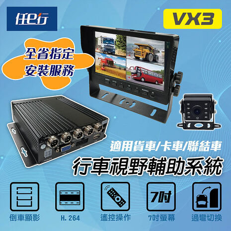 任e行 VX3 環景四鏡頭 1080P 行車紀錄器 行車視野輔助器、大貨車、大客車及各式車輛適用(贈64G記憶卡)
