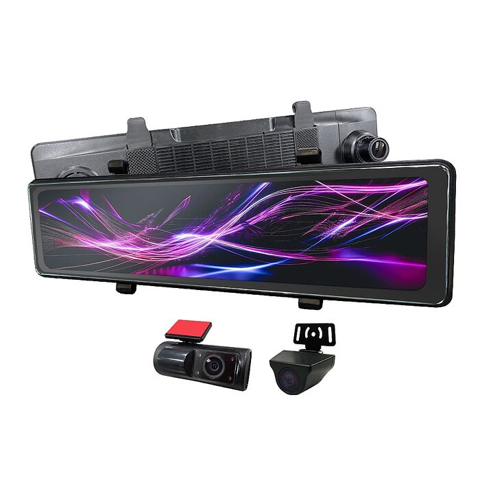 【任e行】NX3 2K 12吋 GPS 三鏡頭 行車記錄器 電子後視鏡 (前後+車內三錄影) 15米後鏡頭線 贈64G記憶卡
