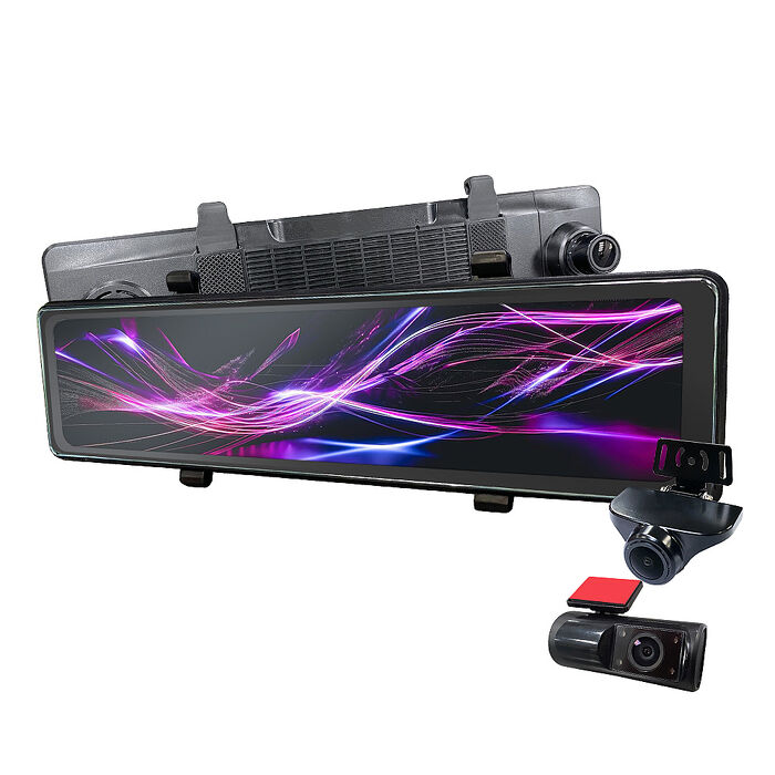 【任e行】NX3 2K 12吋 GPS 三鏡頭 行車記錄器 電子後視鏡 (前後+車內三錄影) 15米後鏡頭線 贈64G記憶卡