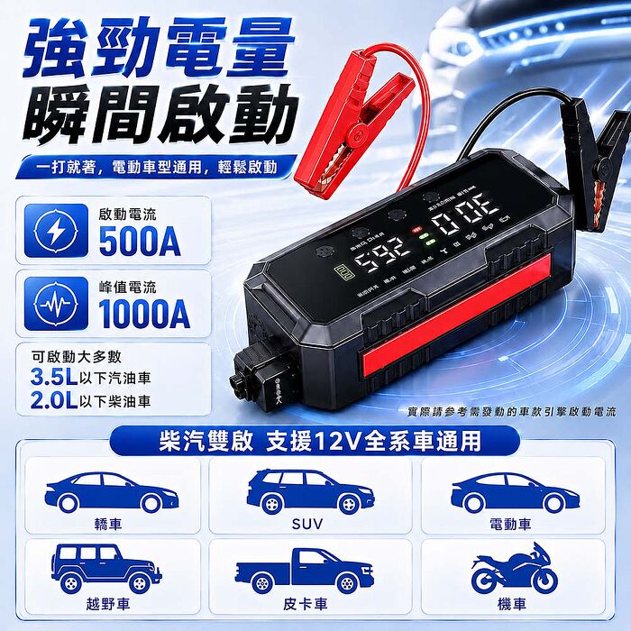 【非常G車】PT-126 10000mAh 多功能 汽/機車 救車行動電源(自動充停/雙缸打氣)