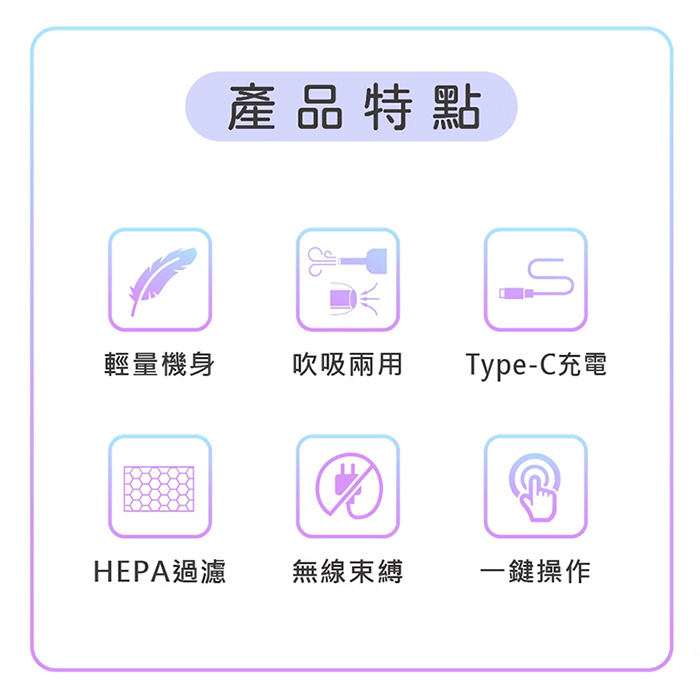 【WONDER 旺德】USB吹吸兩用吸塵器/USB充電/車用/家用(WH-V36DU)