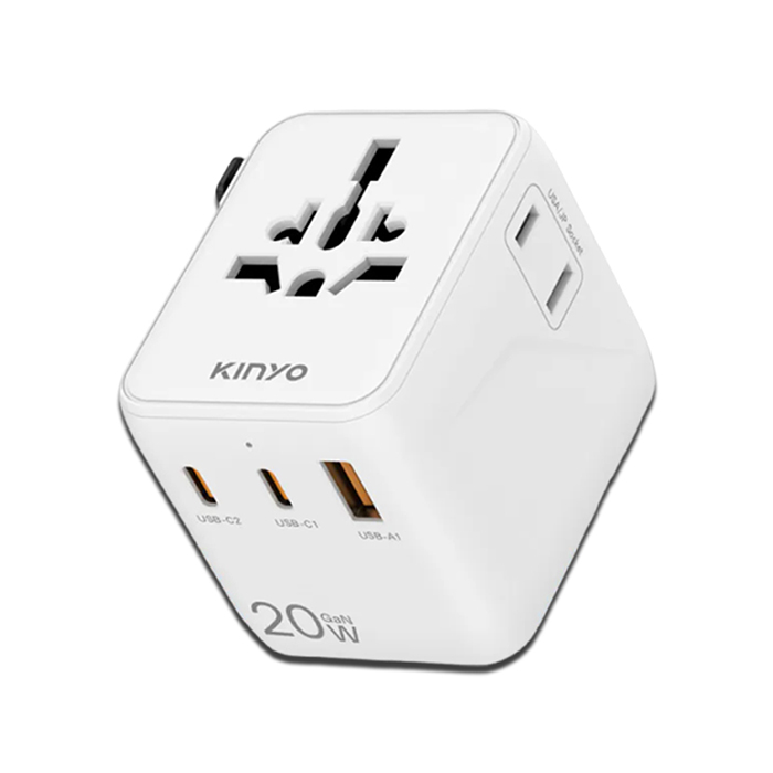 【KINYO】多合一雙插座萬國轉接頭20W(MPP-3520)