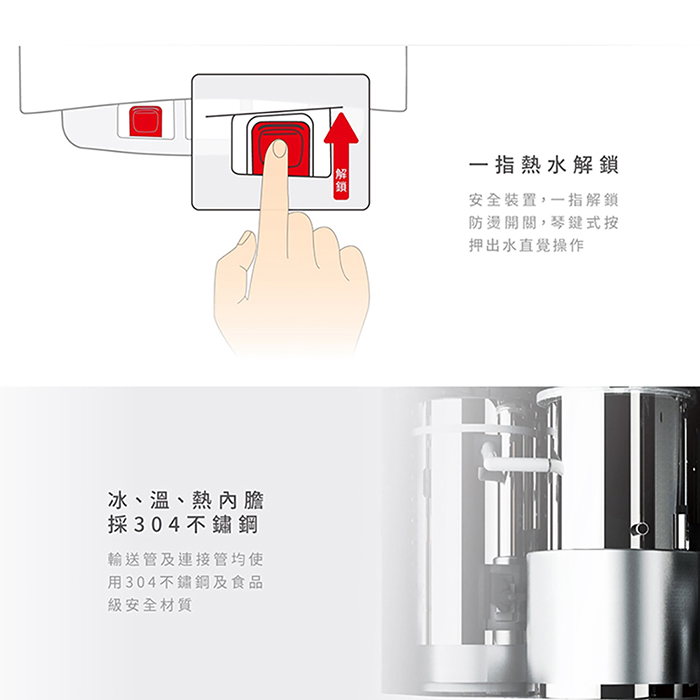 元山牌 桌上型冰溫熱桶裝飲水機(YS-8209BWI)