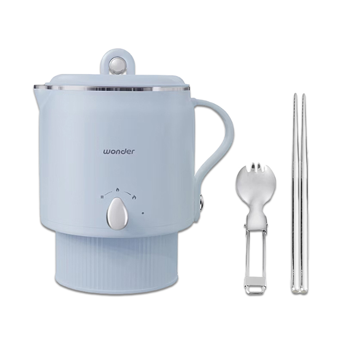 WONDER 旺德 316不鏽鋼雙電壓防燙旅行美顏鍋 棉灰藍(WH-K70)