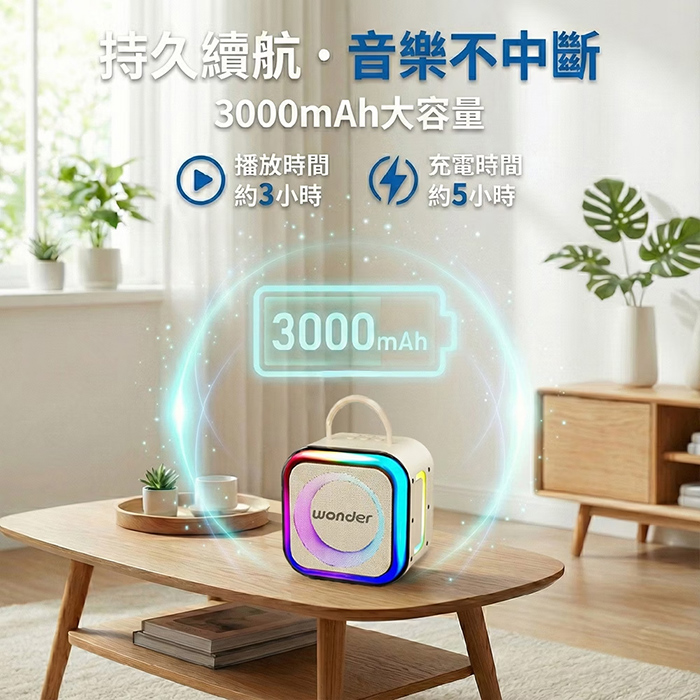 WONDER 旺德 行動KTV藍牙K歌雙麥組(WS-T052U)