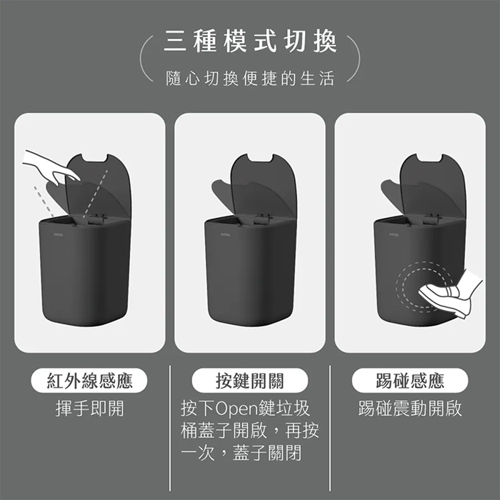 【KINYO】16L智慧感應垃圾桶(EGC-1245)