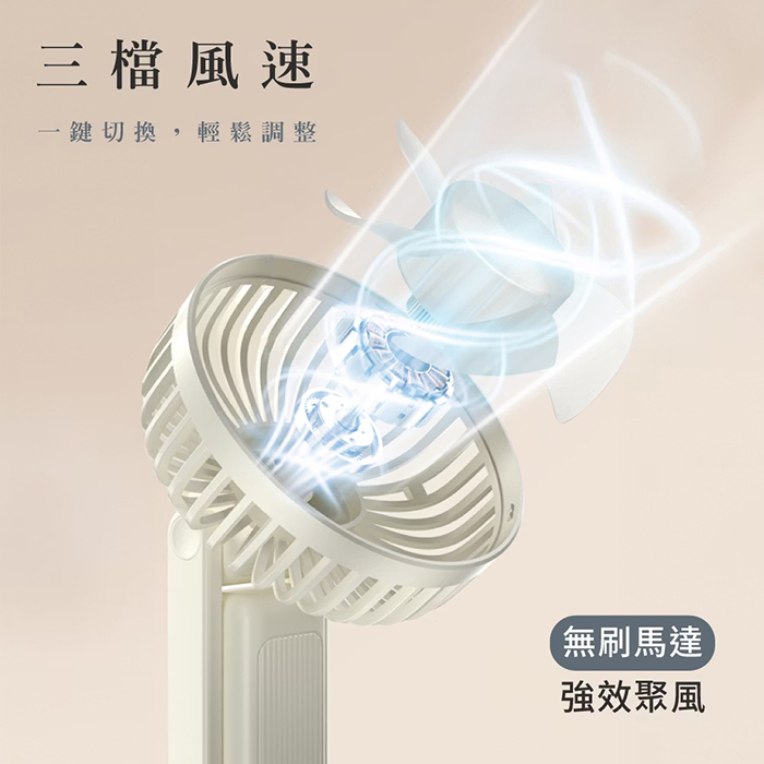 【WONDER 旺德】夾式掛脖手持桌立多功風扇(WH-FU36)