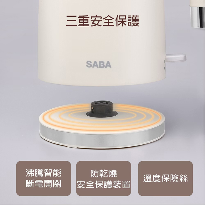 【德國 SABA】1.7L雙層防燙不鏽鋼快煮壺(SA-HK43)