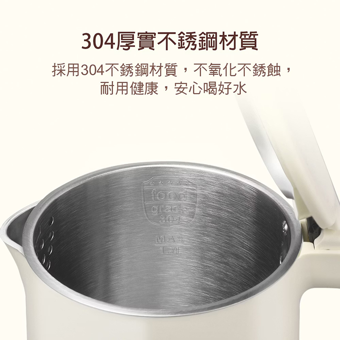 【德國 SABA】1.7L雙層防燙不鏽鋼快煮壺(SA-HK43)