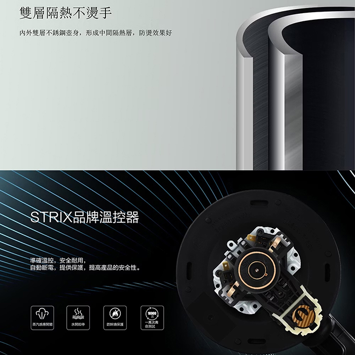 【TOSHIBA 東芝】1.7L雙層不鏽鋼快煮壺(KT-17DRNTW)