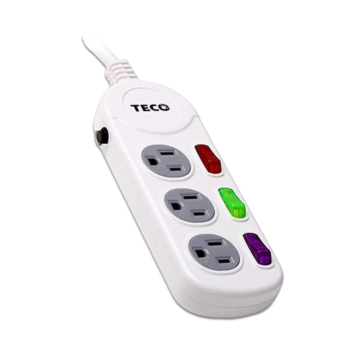 【TECO 東元】三開三插電源延長線-1.8M(XYFWL23R6)