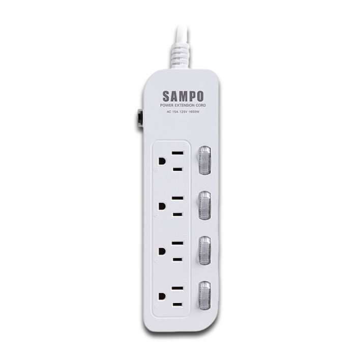 【SAMPO 聲寶】四開四插電源延長線-9尺(EL-W44R9)