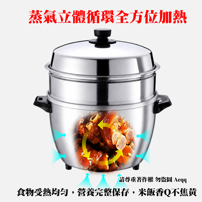 萬國牌 10人份蒸籠不銹鋼厚釜電鍋(AQ10ST)