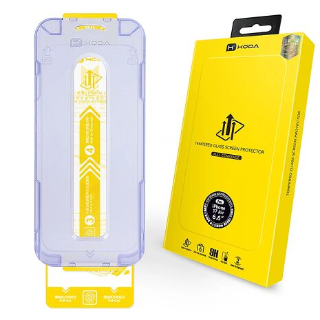 [預購] hoda【亮面玻璃保護貼】for iPhone 17 系列 附無塵太空艙貼膜神器