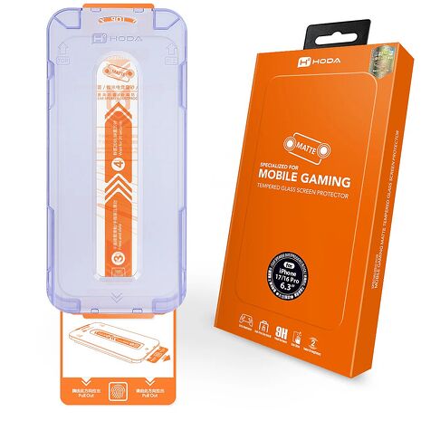 [預購]hoda【手遊霧面玻璃保護貼】for iPhone 17 系列 附無塵太空艙貼膜神器
