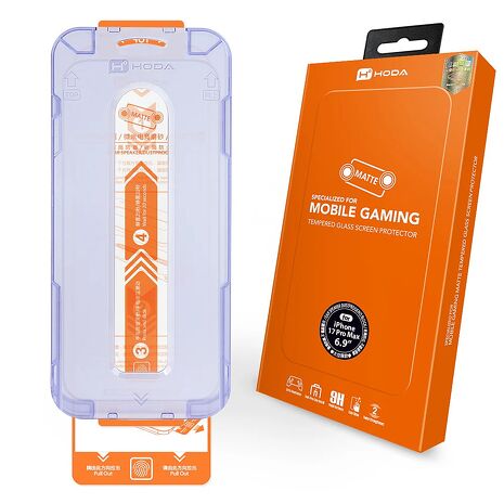 [預購]hoda【手遊霧面玻璃保護貼】for iPhone 17 系列 附無塵太空艙貼膜神器
