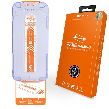 [預購]hoda【手遊霧面玻璃保護貼】for iPhone 17 系列 附無塵太空艙貼膜神器