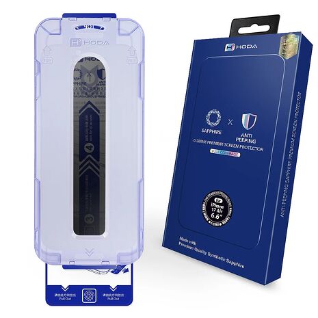 [預購]hoda【藍寶石防窺螢幕保護貼】for iPhone 17 系列 附無塵太空艙貼膜神器