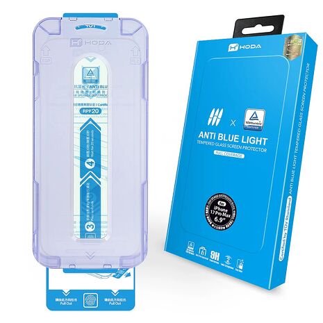 [預購]hoda【抗藍光玻璃保護貼】for iPhone 17 系列 附無塵太空艙貼膜神器