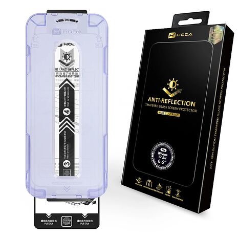 [預購]hoda【AR抗反射玻璃保護貼】for iPhone 17 系列 附無塵太空艙貼膜神器