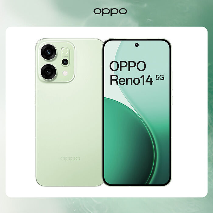 OPPO Reno14 6.59吋 12G/512G 5G智慧手機-薄荷綠