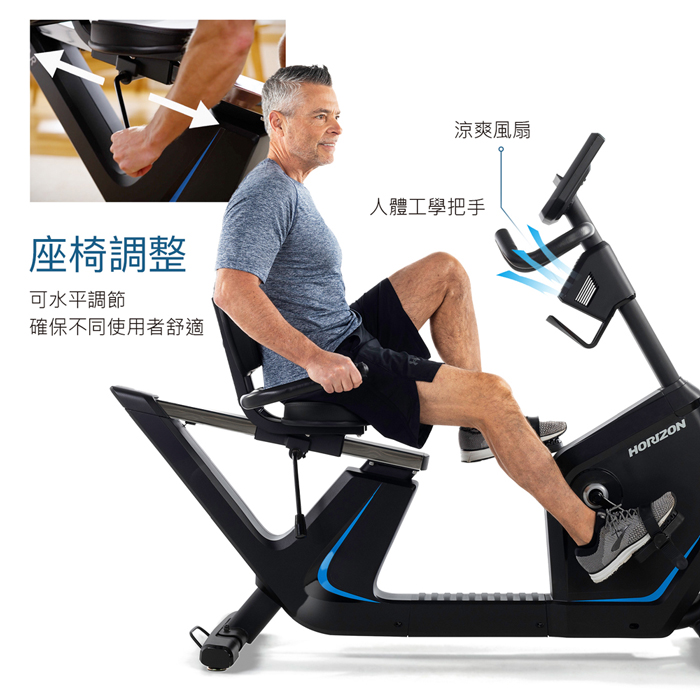 【JOHNSON 喬山】HORIZON 5.0R 斜臥式健身車