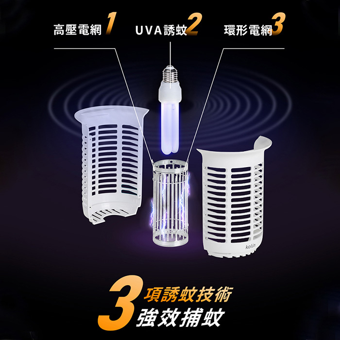 歌林 15W防水電擊式捕蚊燈KEM-SD2459
