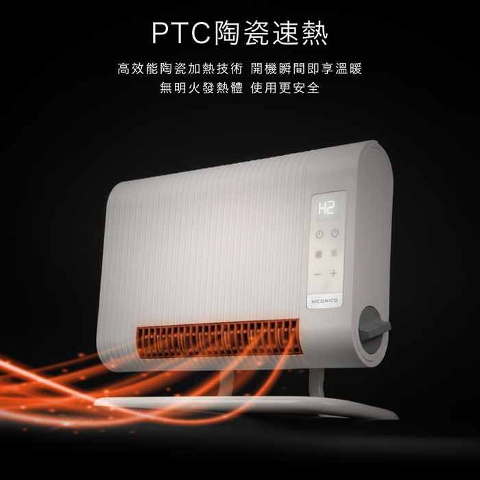 【NICONICO】 ECO居浴兩用防潑水電暖器NI-EH2628