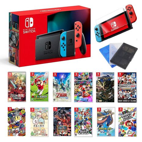 任天堂switch主機 電量加強版 藍紅手把 最強遊戲任選 2 數位 相機 電玩 Myfone購物