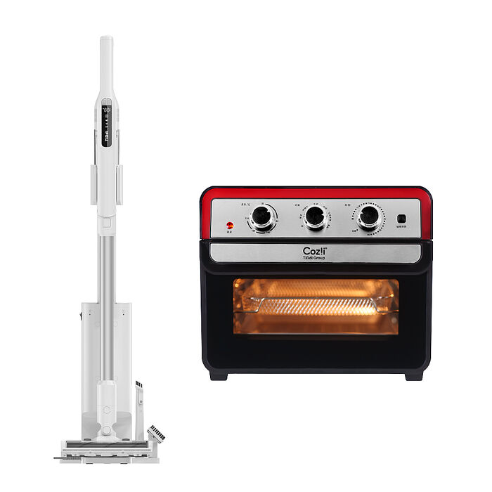 TiDdi AI自動集塵吸塵器(ZeroTouchS2)＋Cozi廚膳寶不鏽鋼內膽氣炸烤箱23L(AF66第五代)