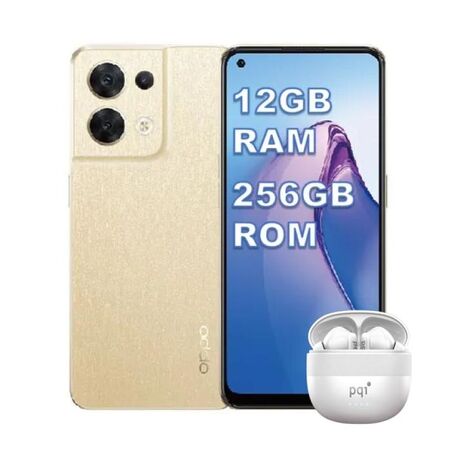 OPPO Reno8 (12G/256G) 5G 旗艦級攝影手機 (原廠精選福利品)加贈降噪藍芽耳機