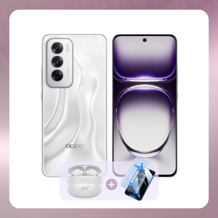 OPPO Reno12 5G (12G/256G) 6.7 吋 AI 手機 -曜銀 (原廠保固特選福利品) 贈藍牙耳機+抗藍光保貼
