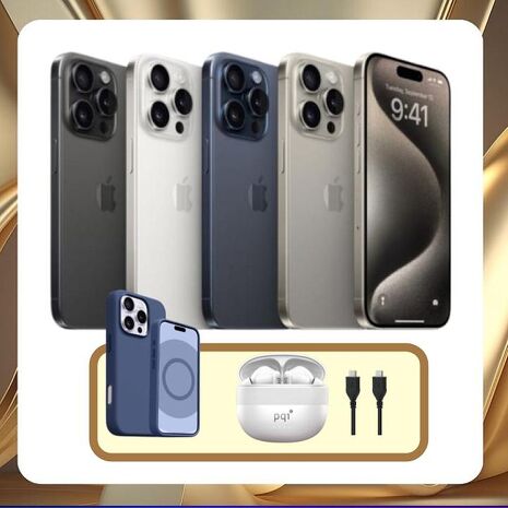 【福利品】Apple iPhone 15 Pro 256G (品況佳/保固6個月/附檢測證明) ▼贈磁吸殼+藍芽耳機+藍芽耳機