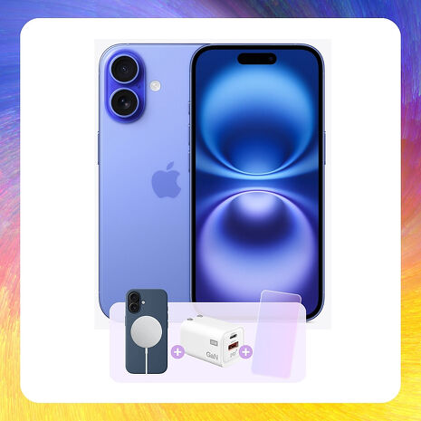 【福利品】Apple iPhone 16 128G 湛海藍 (電池健康度100%)▼贈磁吸保護殼+螢幕保貼+35W快充