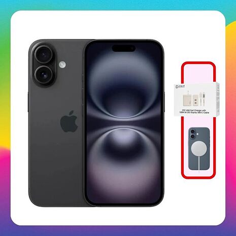 Apple iPhone 16 128G 黑▼贈官方磁吸殼+45W快充組【僅拆封檢驗全新品】